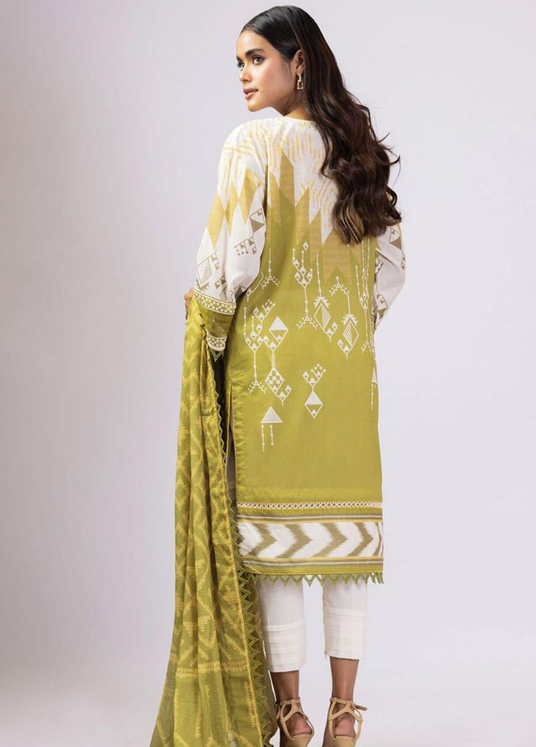 Al Karam Printed Lawn Suits Unstitched 3 Piece AK22S SS-16-22 Green - Summer Collection