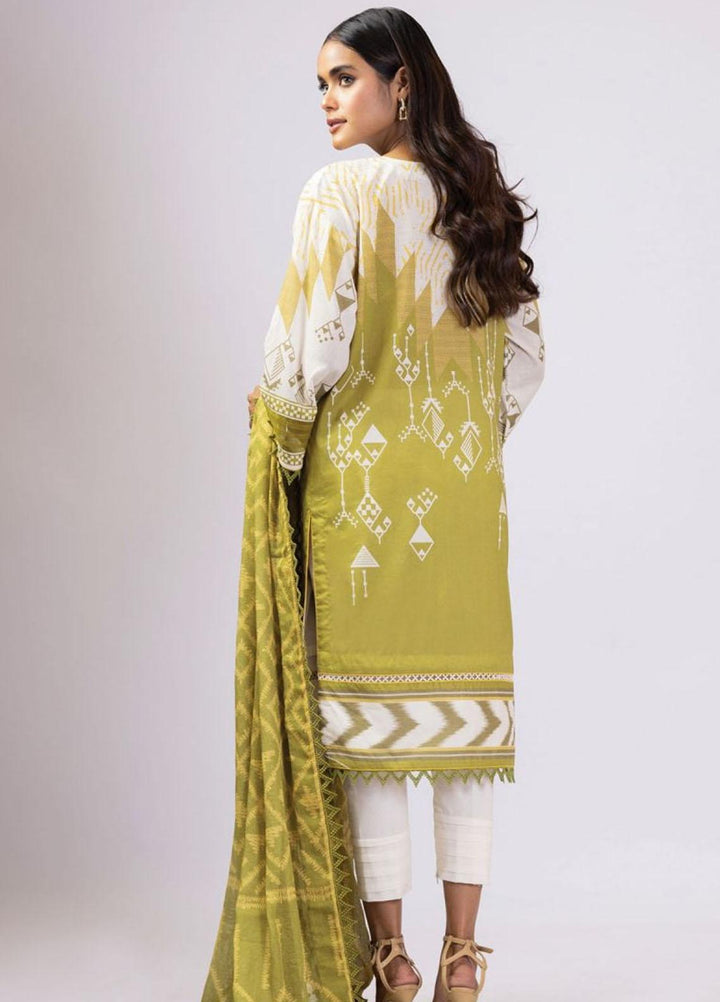 Al Karam Printed Lawn Suits Unstitched 3 Piece AK22S SS-16-22 Green - Summer Collection