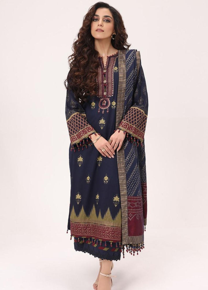 Al Karam Embroidered Lawn Suits Unstitched 3 Piece AK22S SS-17.1-22 Blue - Summer Collection