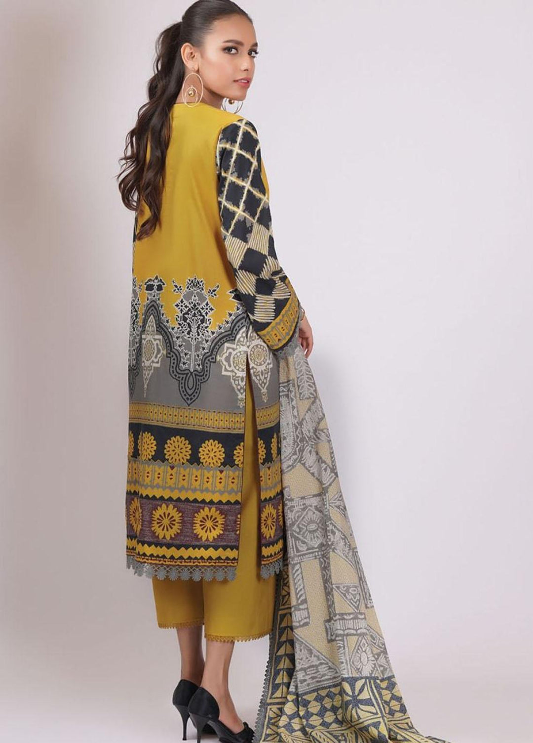 Al Karam Printed Lawn Suits Unstitched 3 Piece AK22S SS-21-22 Green - Summer Collection