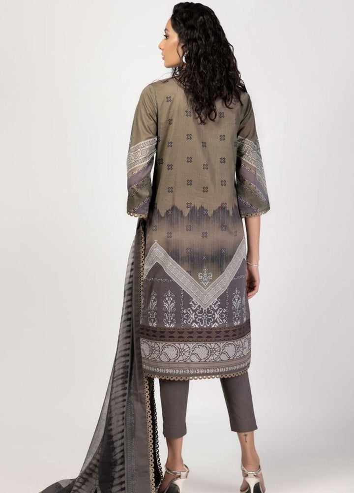 Al Karam Printed Lawn Suits Unstitched 3 Piece AK22S SS-25-22 Beige - Summer Collection
