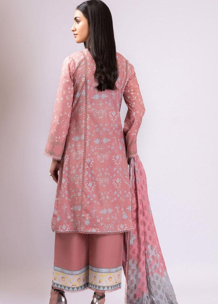 Al Karam Printed Lawn Suits Unstitched 3 Piece AK22S SS-29.1-22 Pink - Summer Collection