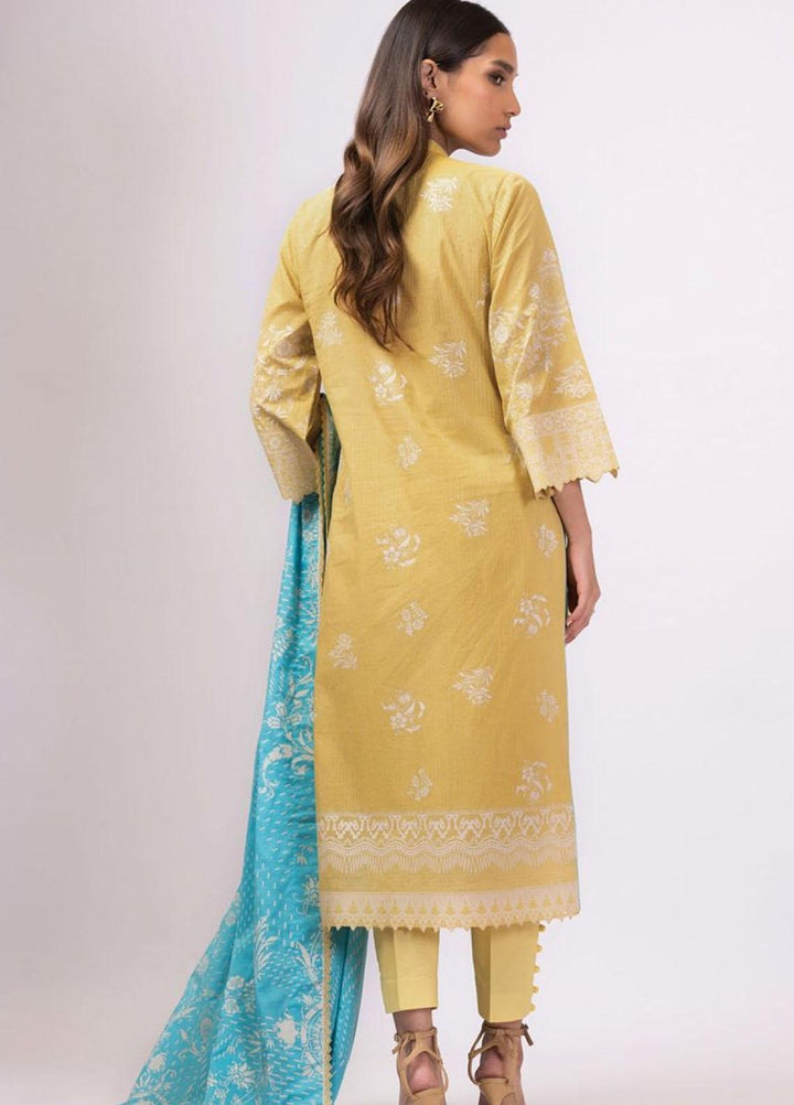 Al Karam Embroidered Lawn Suits Unstitched 3 Piece AK22S SS-31.1-22 Yellow - Summer Collection