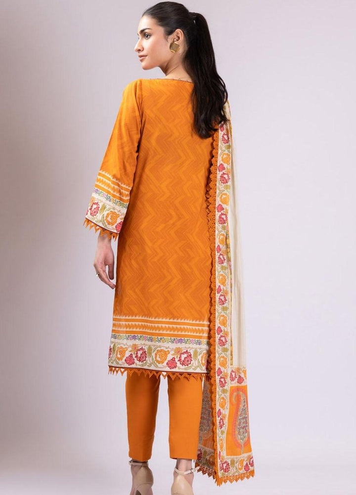 Al Karam Embroidered Lawn Suits Unstitched 2 Piece AK22S SS-37-22 Mustard - Summer Collection