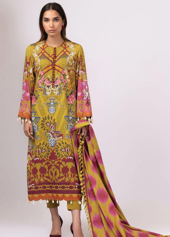Al Karam Embroidered Lawn Suits Unstitched 2 Piece AK22S SS-40-22 Green - Summer Collection