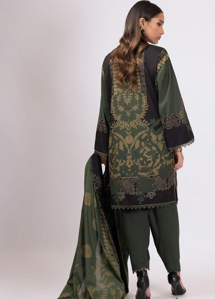 Al Karam Printed Lawn Suits Unstitched 2 Piece AK22S SS-42-22 Dark Green - Summer Collection