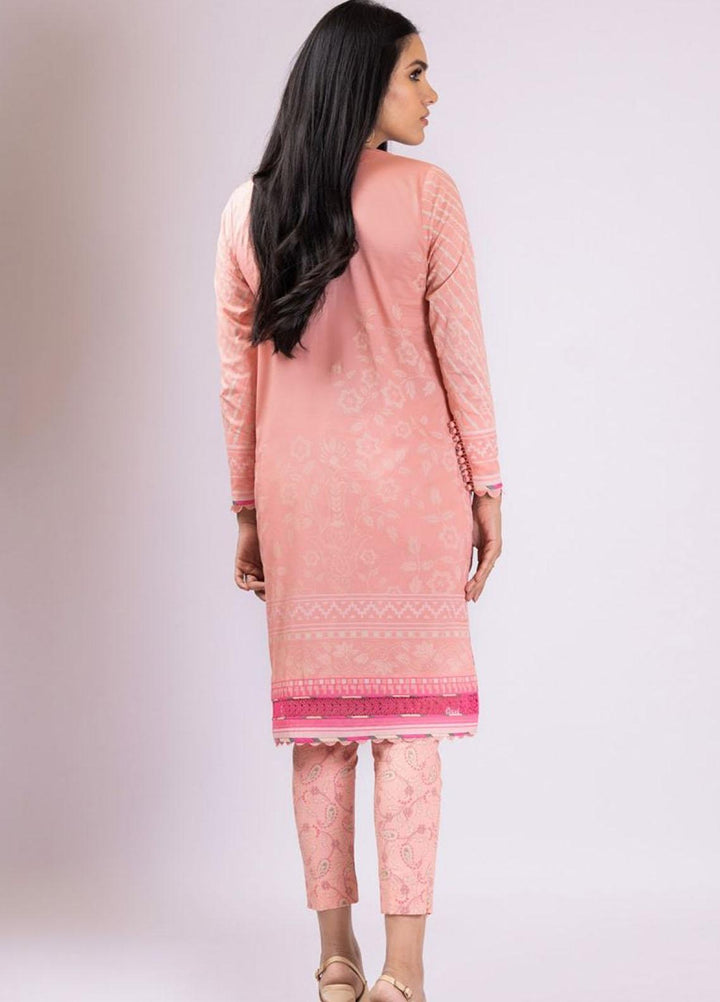 Al Karam Printed Lawn Suits Unstitched 2 Piece AK22S SS-46.1-22 Peach - Summer Collection