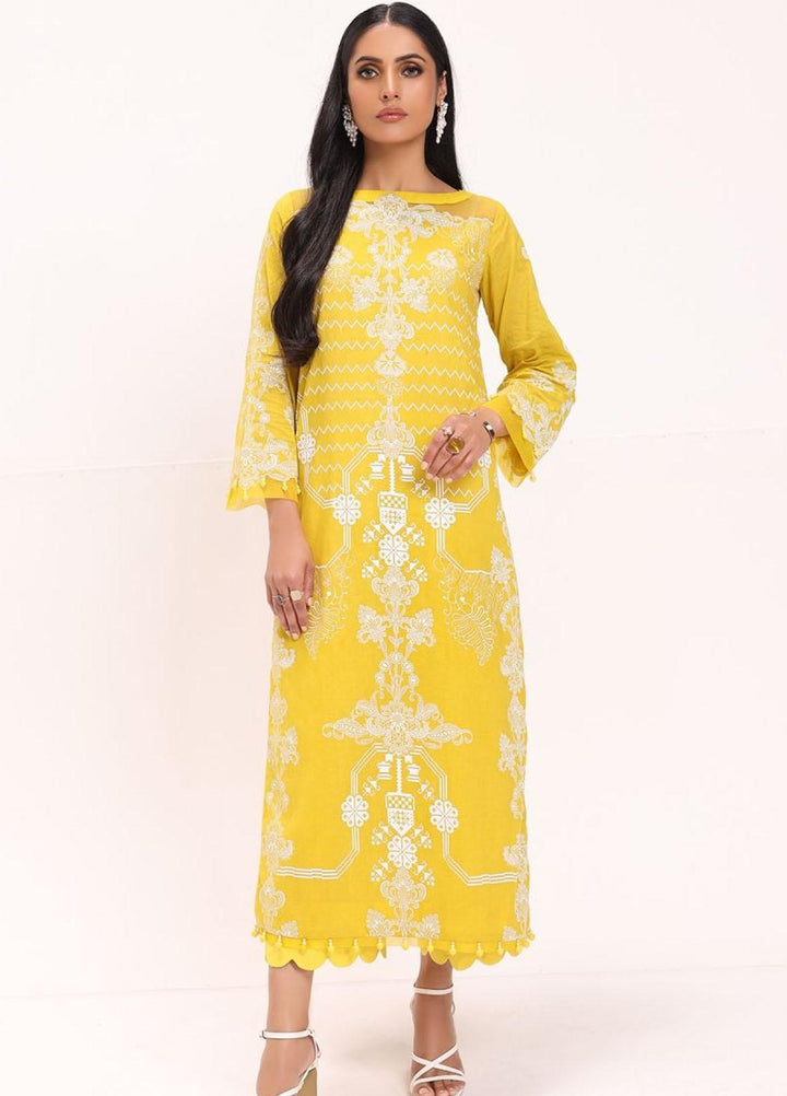Al Karam Printed Lawn Suits Unstitched 2 Piece AK22S SS-47.1-22 Yellow - Summer Collection