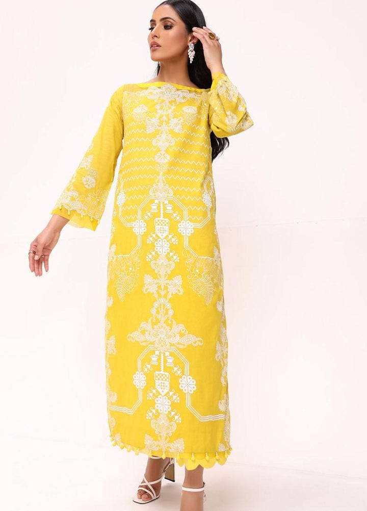 Al Karam Printed Lawn Suits Unstitched 2 Piece AK22S SS-47.1-22 Yellow - Summer Collection