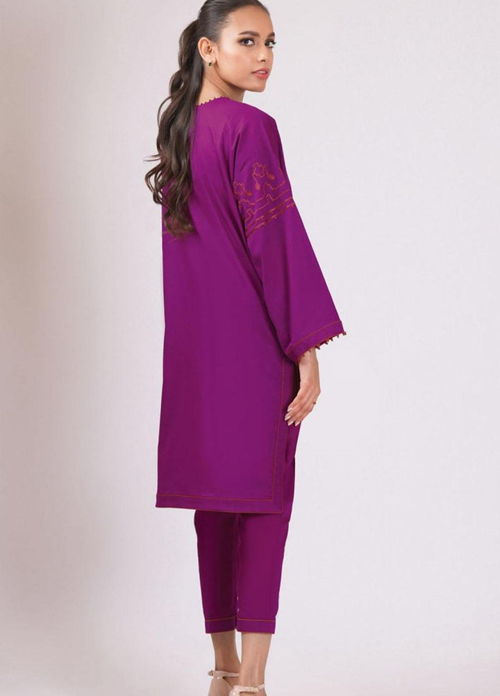 Al Karam Embroidered Dobby Suits Unstitched 2 Piece AK22S SS-48-22 Purple - Summer Collection