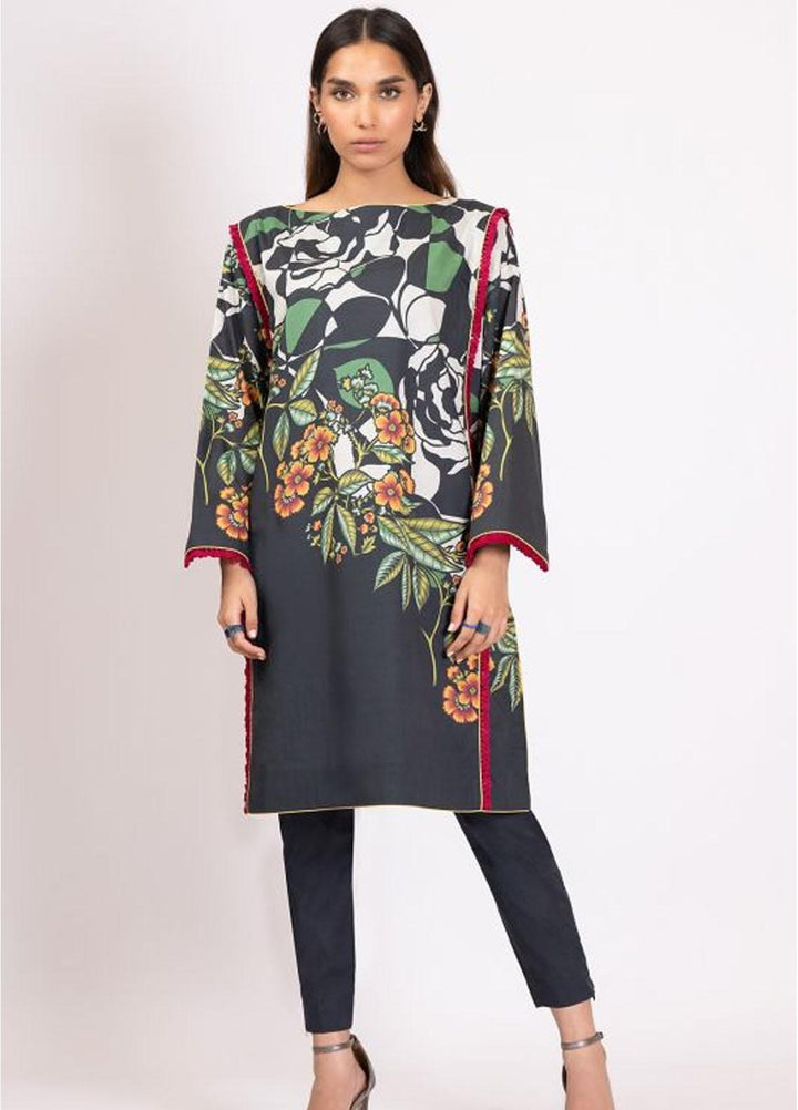 Al Karam Printed Lawn Suits Unstitched 2 Piece AK22S SS-51-22 Black - Summer Collection