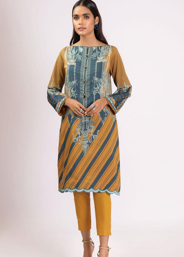 Al Karam Embroidered Lawn Suits Unstitched 2 Piece AK22S SS-52-22 Mustard - Summer Collection