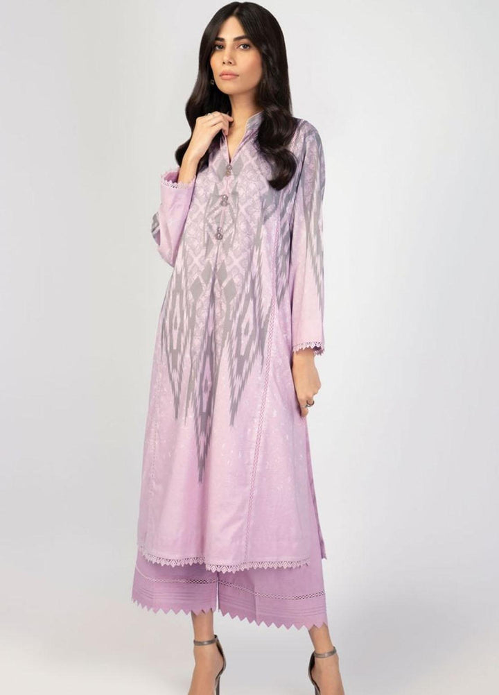 Al Karam Printed Lawn Suits Unstitched 2 Piece AK22S SS-54-22 Pink - Summer Collection