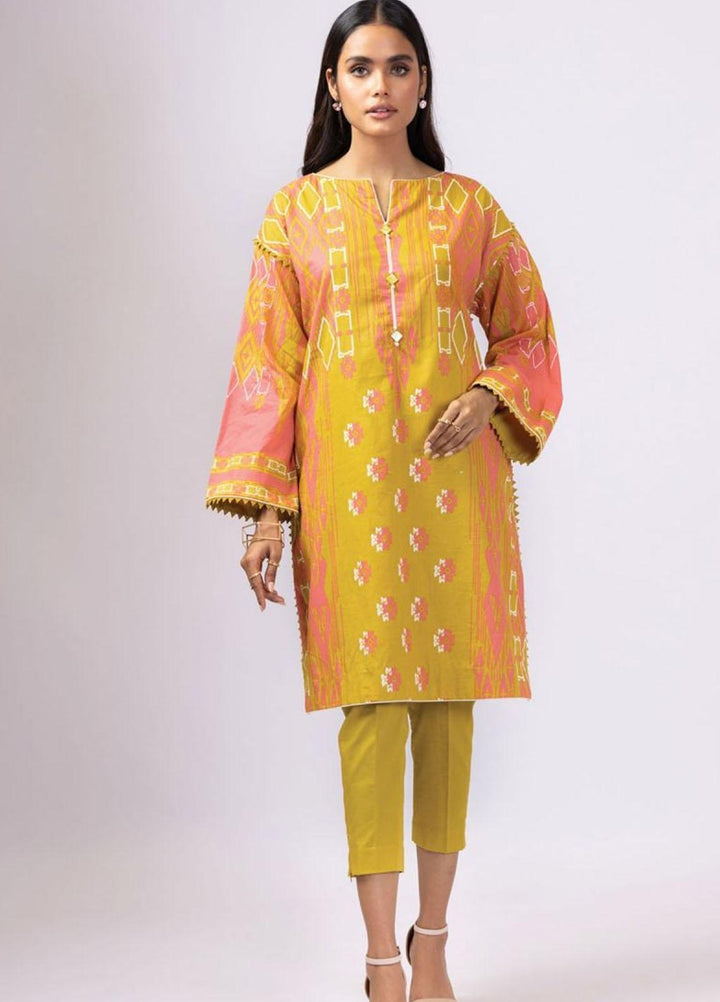 Al Karam Printed Lawn Suits Unstitched 2 Piece AK22S SS-55-22 Green - Summer Collection
