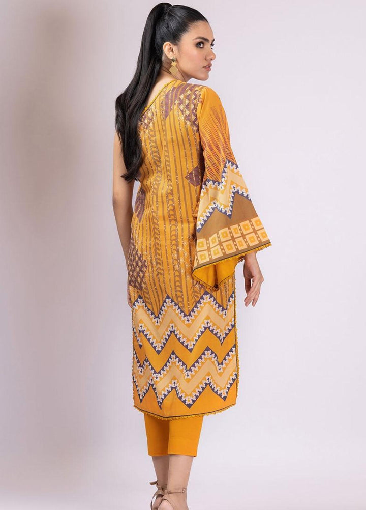 Al Karam Printed Lawn  Unstitched Kurti AK22S SS-59-22 Yellow - Summer Collection