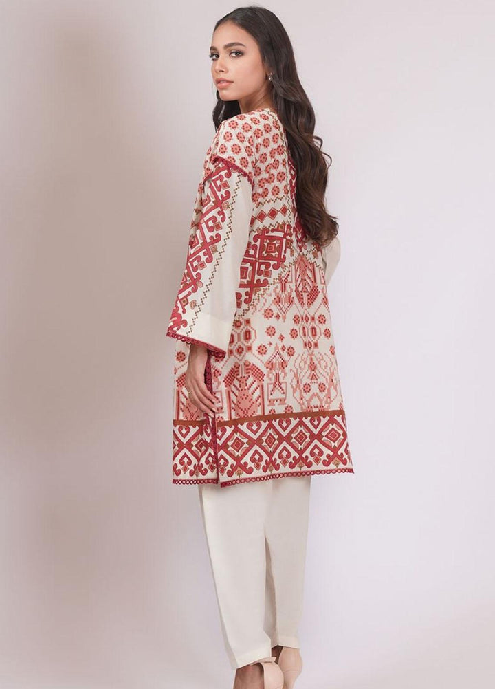 Al Karam Printed Lawn  Unstitched Kurti AK22S SS-60.1-22 Pink - Summer Collection