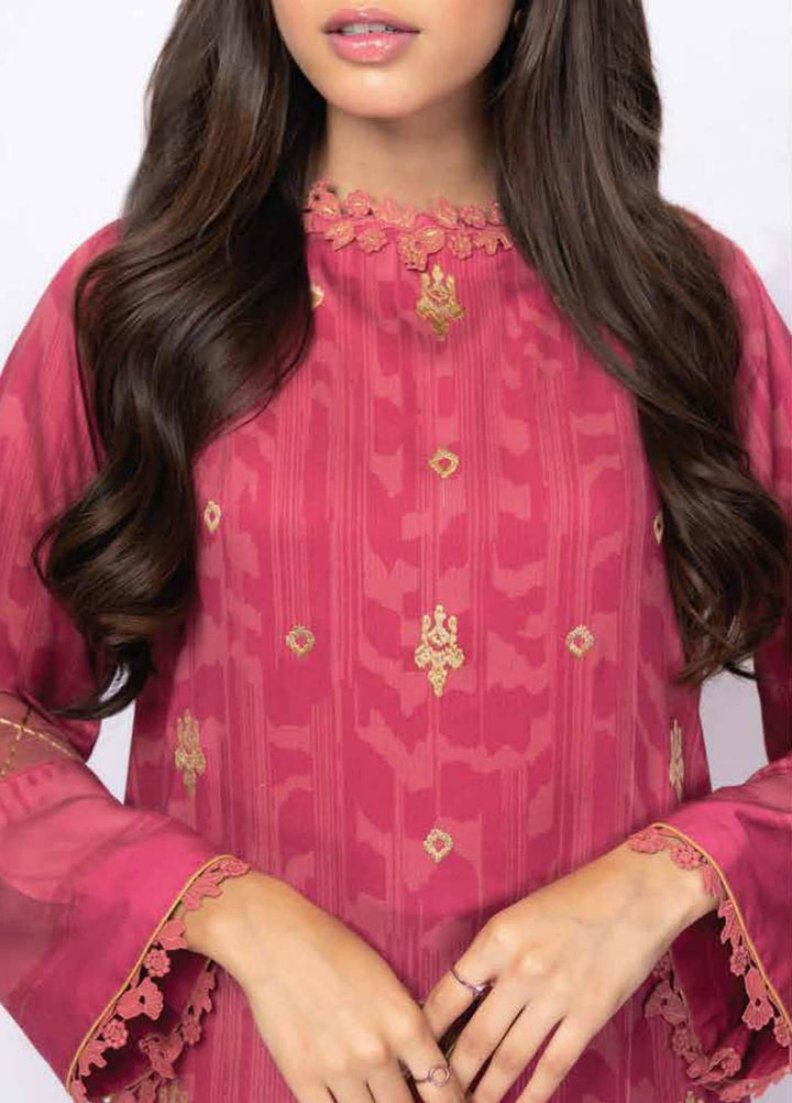 Al Karam Embroidered Cotail Viscose Suits Unstitched 2 Piece AK21W FW-28.1-21 Pink - Winter Collection