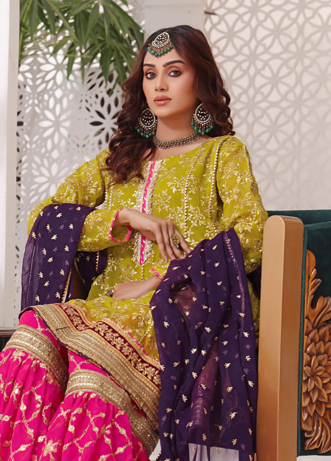 Al Siyaab Pret Embroidered Chiffon 3 Piece Suit Zeena Dhaani