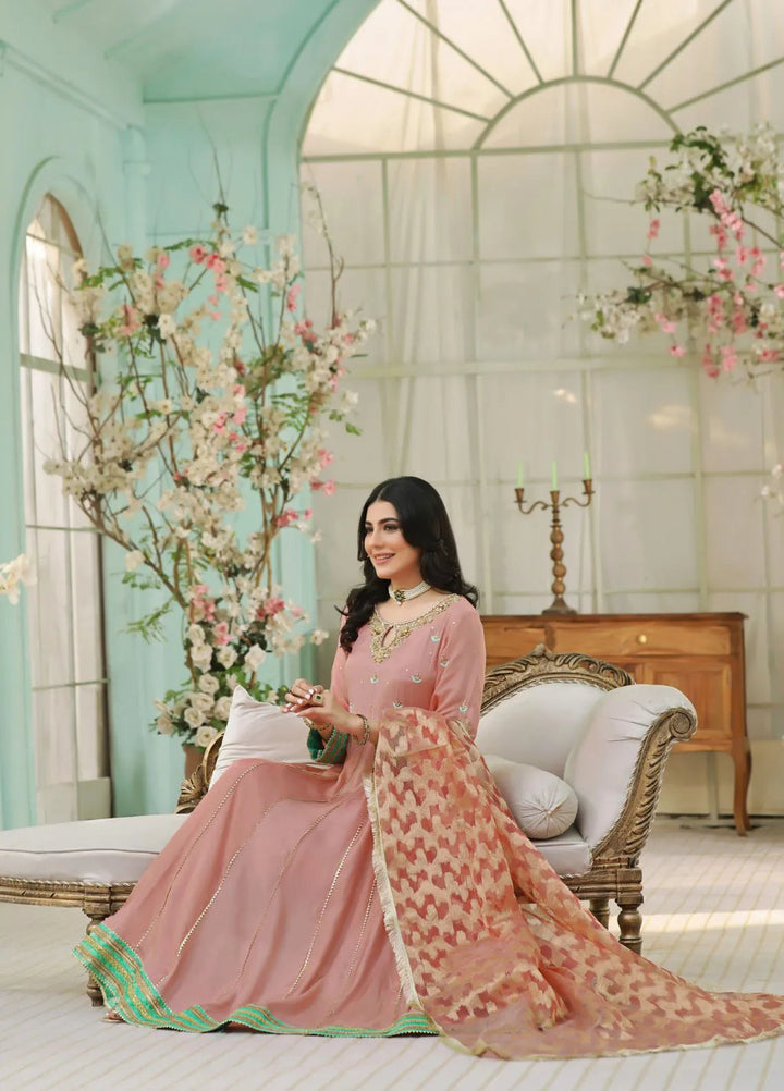 Al Siyaab Pret Embroidered Cotton Silk 3 Piece Suit Heer Tea Pink