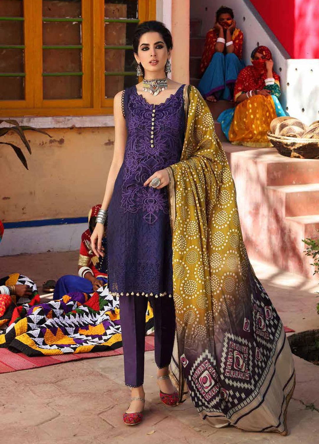 Bandhani By Al Zohaib Embroidered Lawn Suits Unstitched 3 Piece AZ21B 04A Jugni - Summer Collection