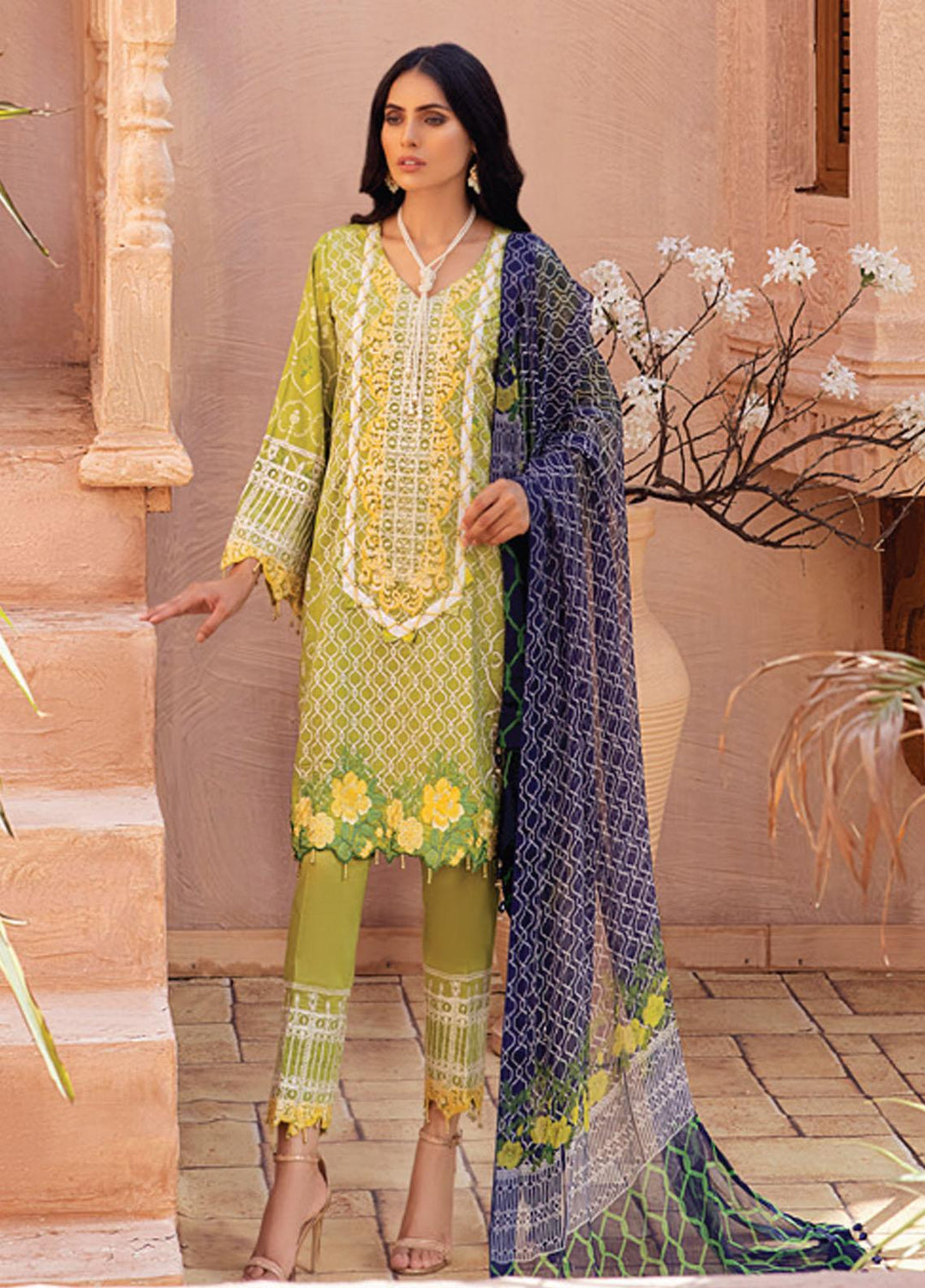 Festive Hues By Al Zohaib Embroidered Lawn Suits Unstitched 3 Piece AZ21-FH2 09 - Summer Collection