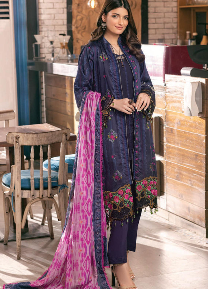 Sunshine Bloom By Al Zohaib Embroidered Cotton Satin Suits Unstitched 3 Piece AZ21SB 4 - Winter Collection