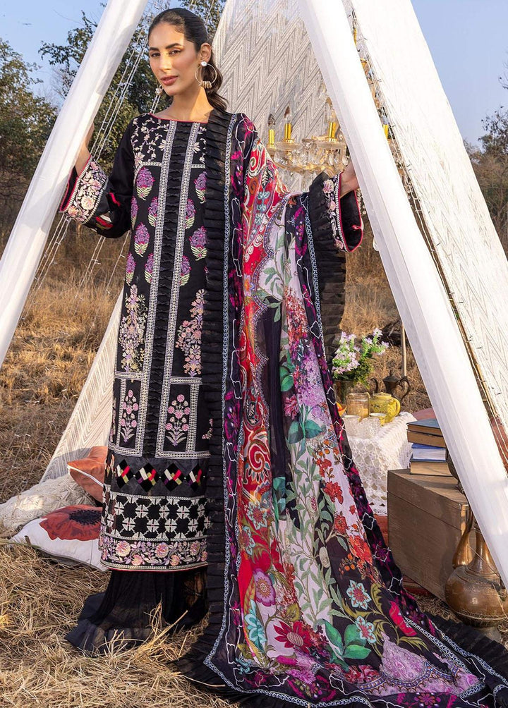 Aleyna By Asifa & Nabeel Embroidered Lawn Suits Unstitched 3 Piece AN23A ASL-01 Noir - Summer Collection