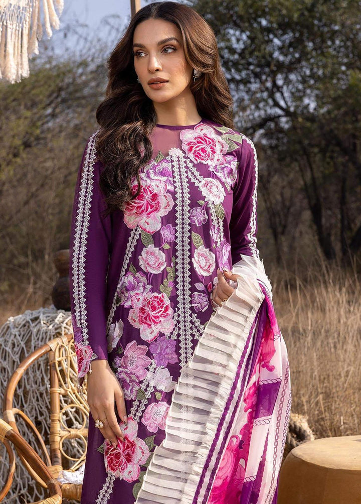 Aleyna By Asifa & Nabeel Embroidered Lawn Suits Unstitched 3 Piece AN23A ASL-09 Violette - Summer Collection