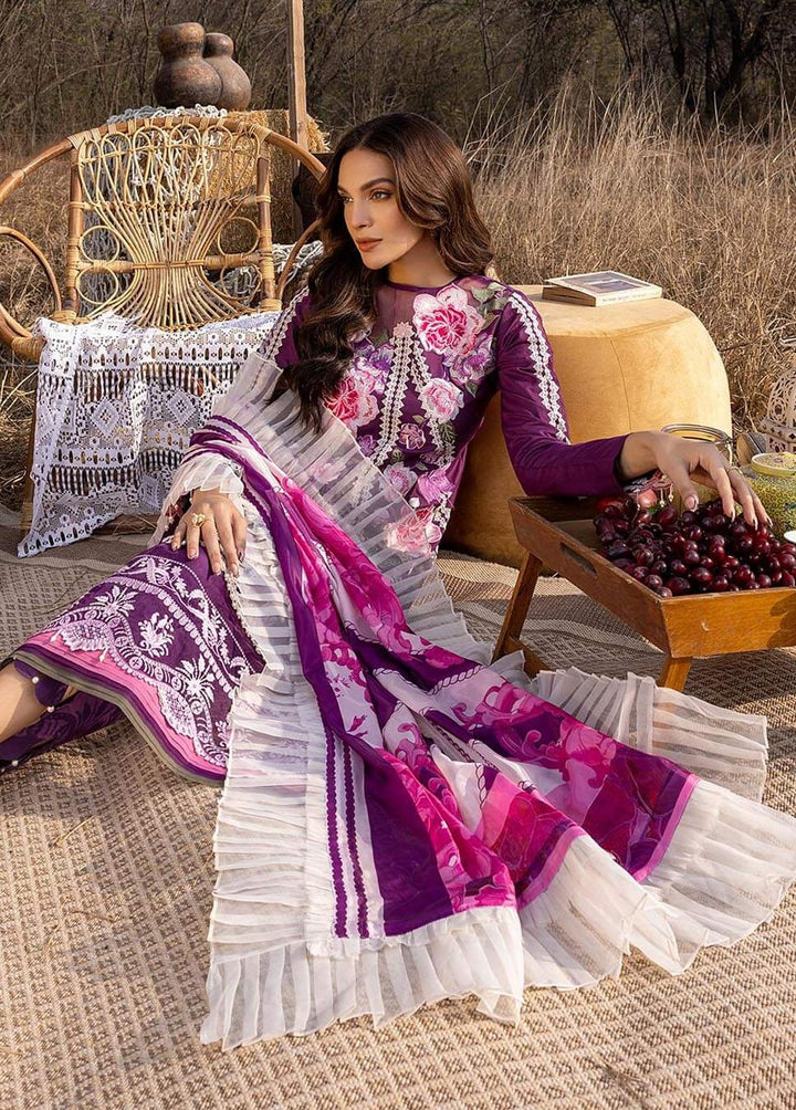 Aleyna By Asifa & Nabeel Embroidered Lawn Suits Unstitched 3 Piece AN23A ASL-09 Violette - Summer Collection