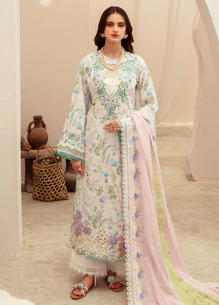 Alif Affordable by Ajr Embroidered Lawn Suit Unstitched 3 Piece AJR24AA AFL-01 Gleam - Summer Collection