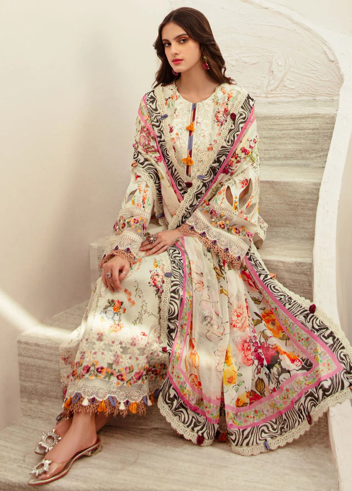 Alif Affordable by Ajr Embroidered Lawn Suit Unstitched 3 Piece AJR24AA AFL-04 Gardian - Summer Collection