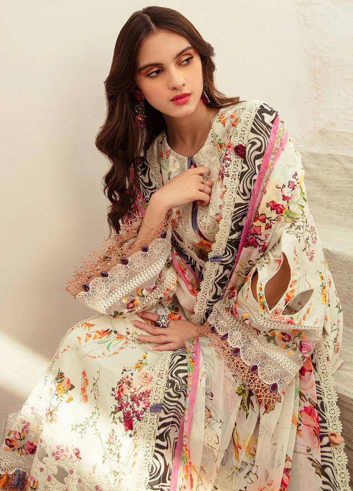 Alif Affordable by Ajr Embroidered Lawn Suit Unstitched 3 Piece AJR24AA AFL-04 Gardian - Summer Collection