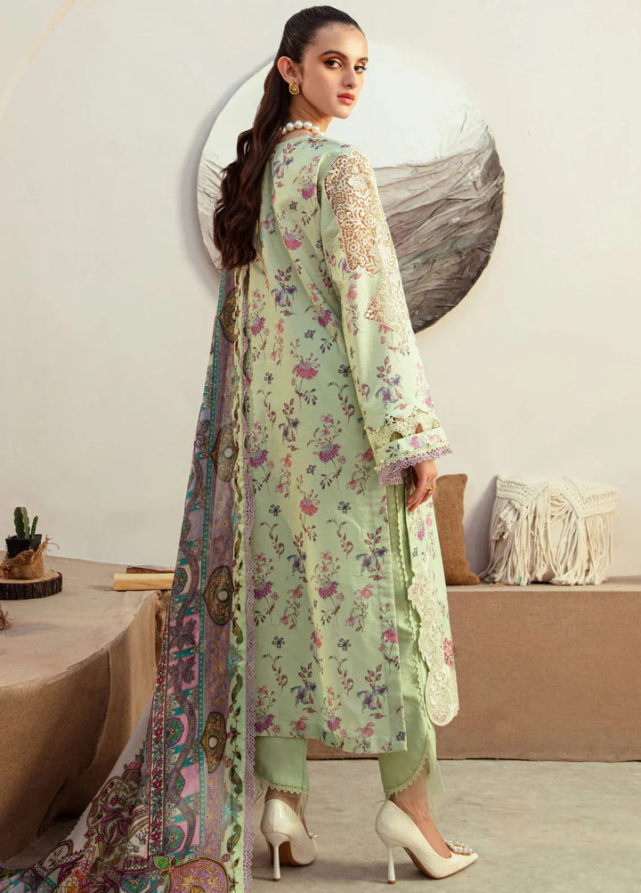 Alif Affordable by Ajr Embroidered Lawn Suit Unstitched 3 Piece AJR24AA AFL-08 Mint Magic - Summer Collection