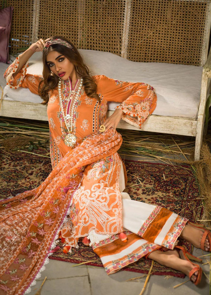 Alif By AJR Couture Embroidered Lawn Suits Unstitched 3 Piece AJR22L AL-01 Aurelia - Luxury Collection
