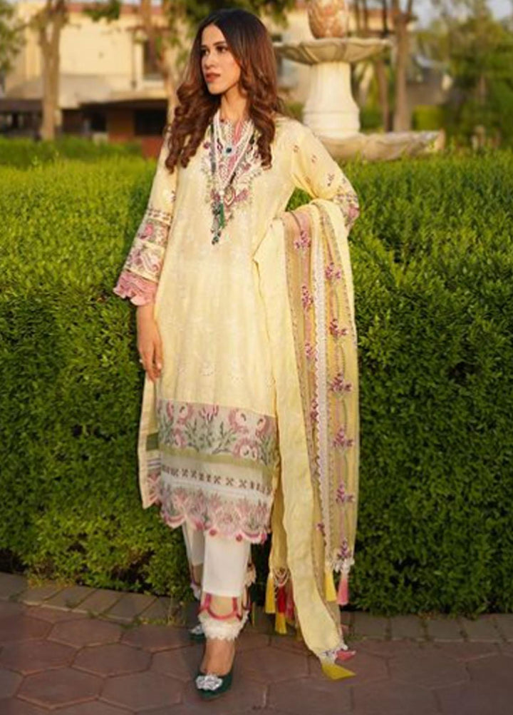 Alif By AJR Couture Embroidered Lawn Suits Unstitched 3 Piece AJR22L AL-06 Rhea - Luxury Collection