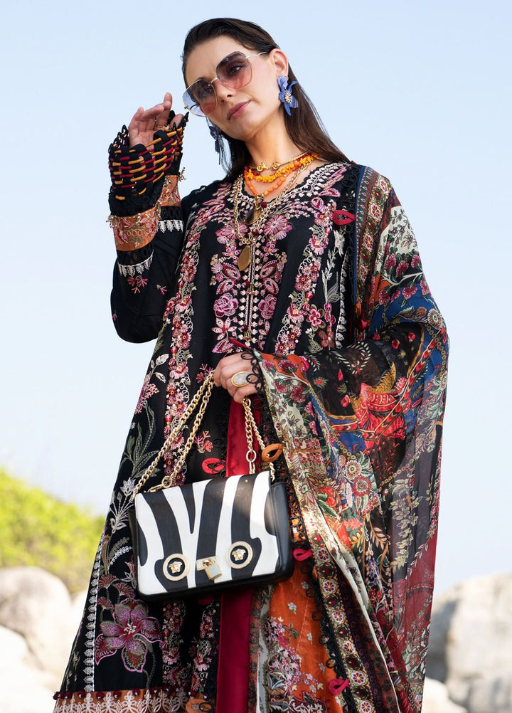 Alif by AJR Couture Embroidered Lawn Suits Unstitched 3 Piece AJR24AL ASL-03 Noir - Luxury Summer Collection