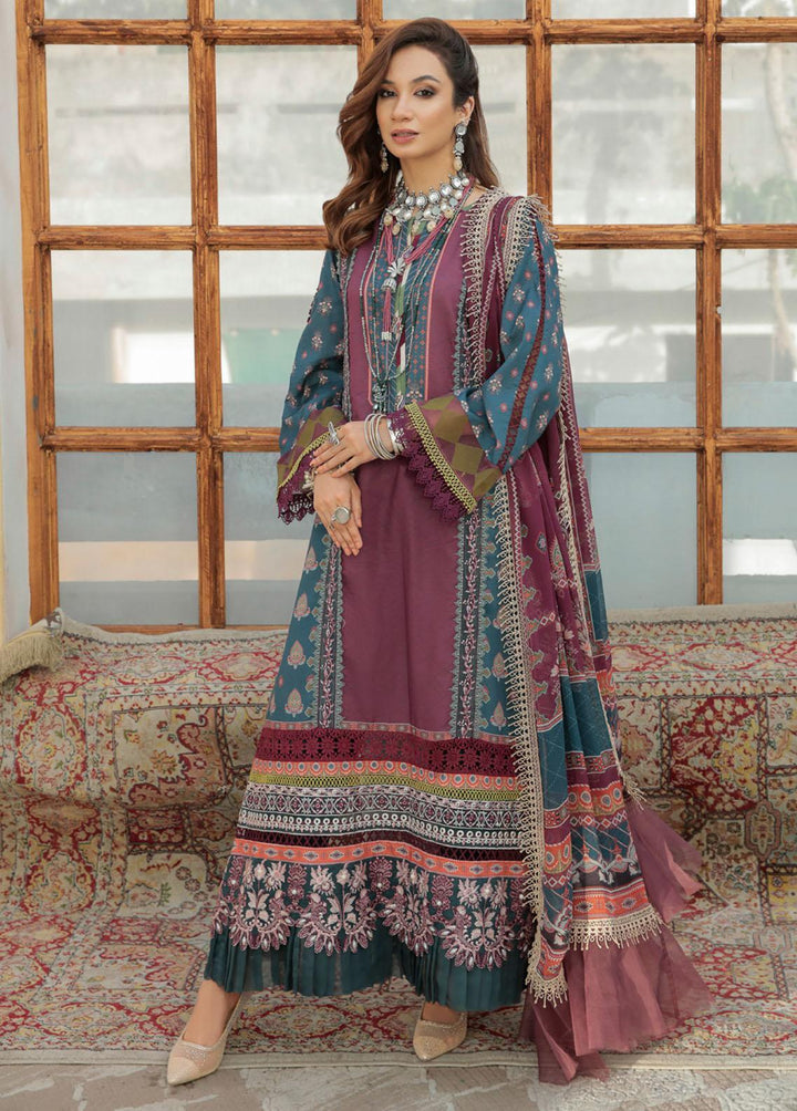 Alif By AJR Couture Embroidered Lawn Suits Unstitched 3 Piece AJR22F AFL-03 VALERIA - Festive Collection