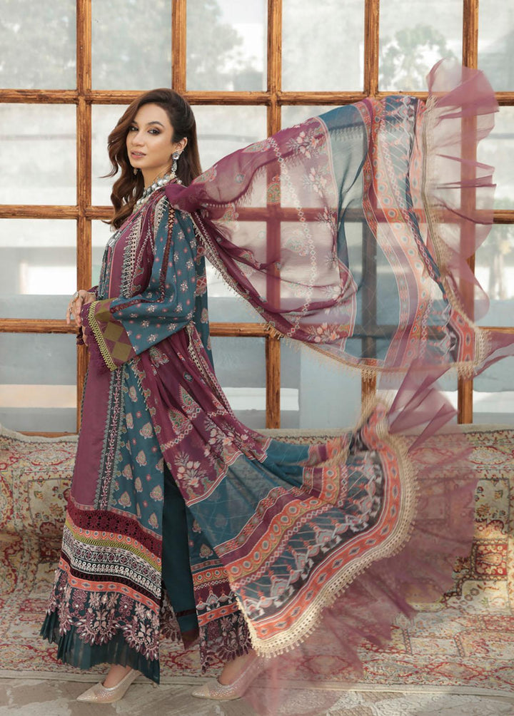 Alif By AJR Couture Embroidered Lawn Suits Unstitched 3 Piece AJR22F AFL-03 VALERIA - Festive Collection