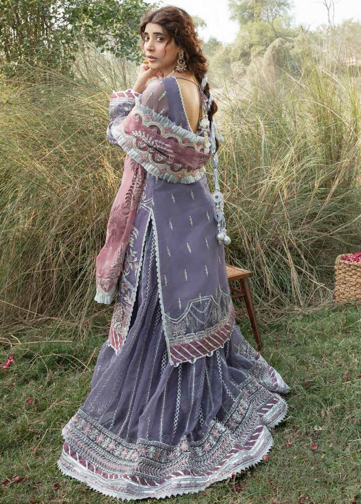 Alif by AJR Couture Embroidered Organza Suits Unstitched 3 Piece AJR22GK AGK-01 Resham - Wedding Collection