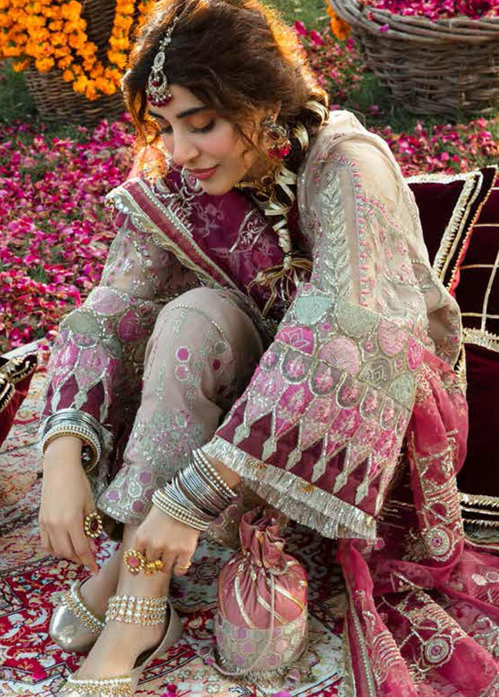 Alif by AJR Couture Embroidered Organza Suits Unstitched 3 Piece AJR22GK AGK-02 Markaz - Wedding Collection