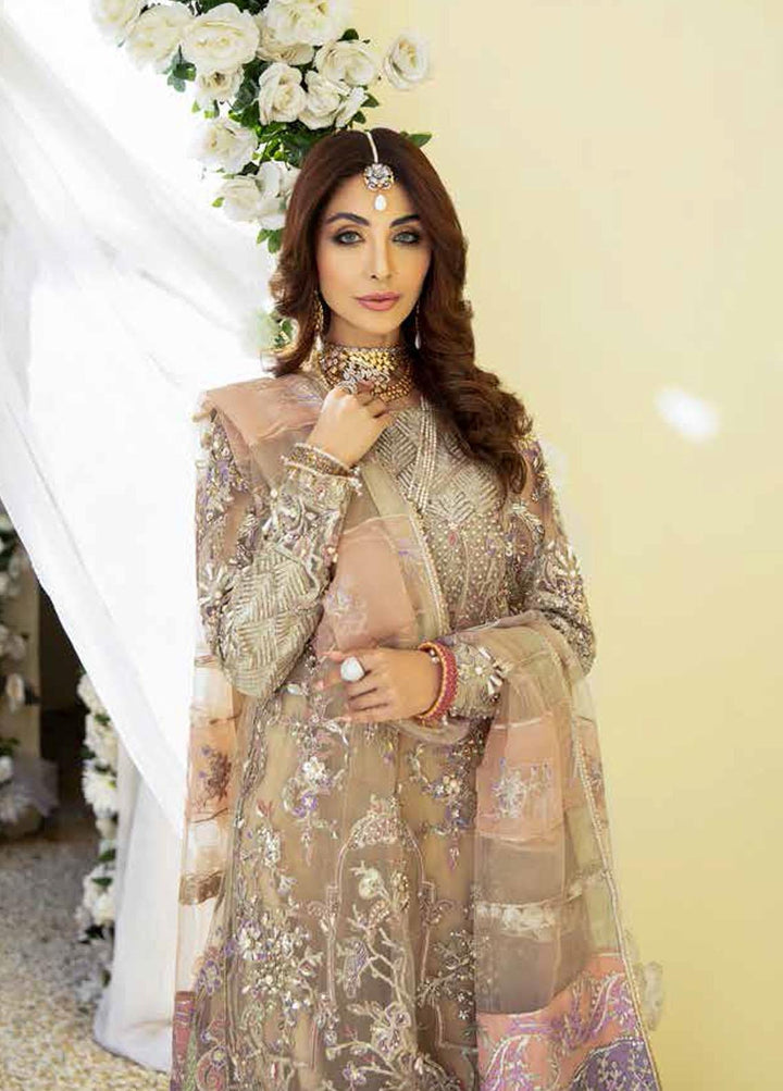 Alif By AJR Couture Embroidered Net Suits Unstitched 3 Piece AJR21WD 06 Golden Spirit - Wedding Collection