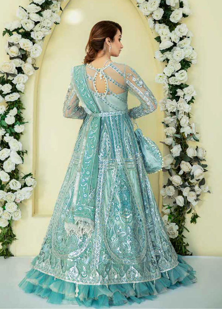 Alif By AJR Couture Embroidered Net Suits Unstitched 3 Piece AJR21WD 07 Blue Melody - Wedding Collection