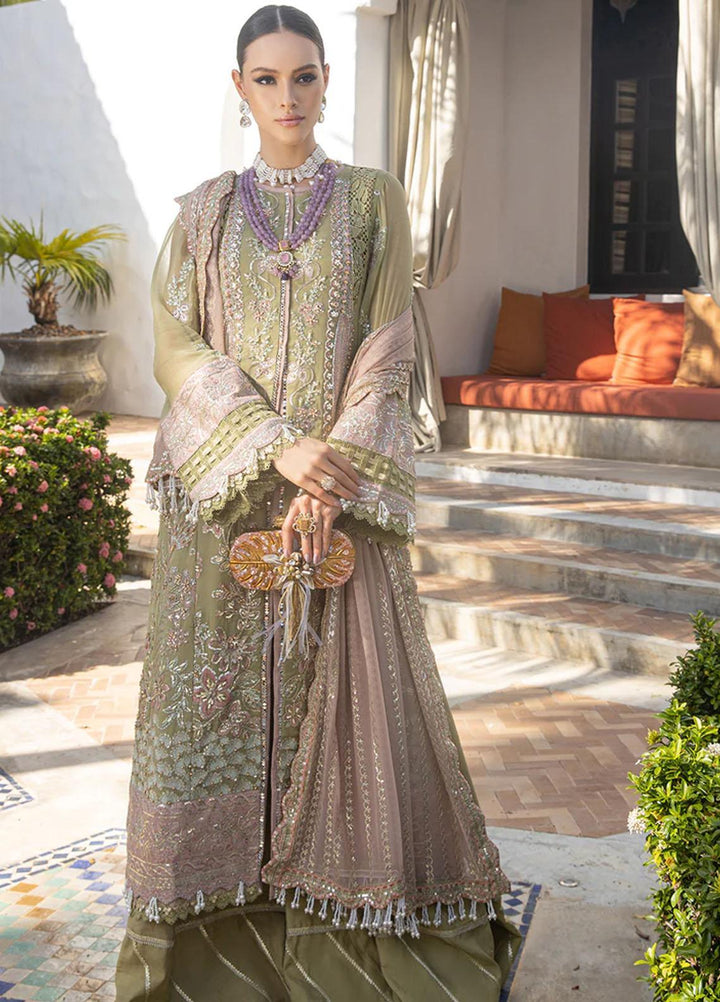 Alif By AJR Couture Embroidered Chiffon Suits Unstitched 4 Piece AJR23AL ALC-01 Forest Fleur - Luxury Collection