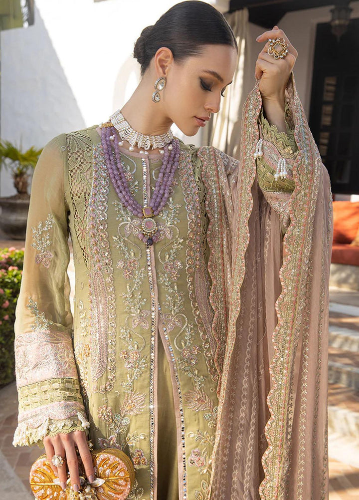 Alif By AJR Couture Embroidered Chiffon Suits Unstitched 4 Piece AJR23AL ALC-01 Forest Fleur - Luxury Collection