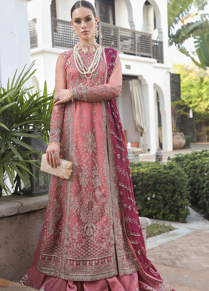 Alif By AJR Couture Embroidered Net Suits Unstitched 4 Piece AJR23AL ALC-06 Pink Oasis - Luxury Collection