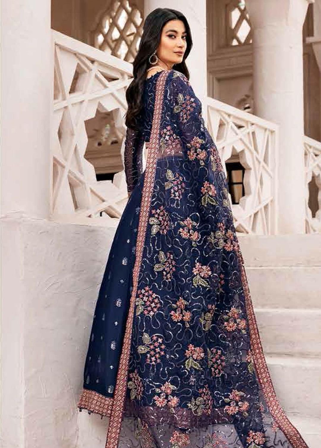 Alizeh Fashion by Bilal Embroidery Embroidered Chiffon Suit Unstitched 3 Piece AFB22F 07 Melike - Festive Collection