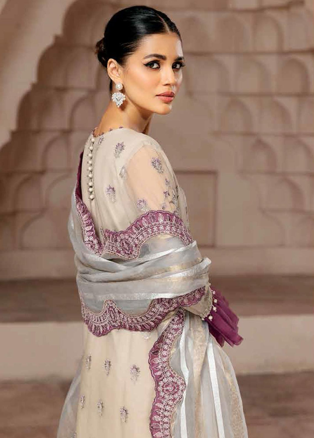Alizeh Fashion by Bilal Embroidery Embroidered Chiffon Suit Unstitched 3 Piece AFB22F 10 Guzel - Festive Collection