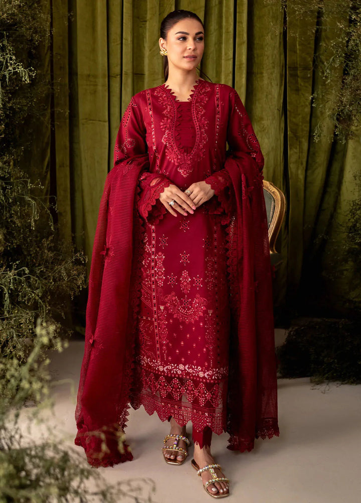 Apana By Aabyaan Embroidered Chikankari Suit Unstitched 3 Piece ABY24A AL-02 Gul Meena - Festive Collection
