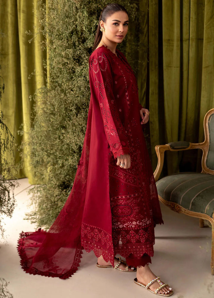 Apana By Aabyaan Embroidered Chikankari Suit Unstitched 3 Piece ABY24A AL-02 Gul Meena - Festive Collection