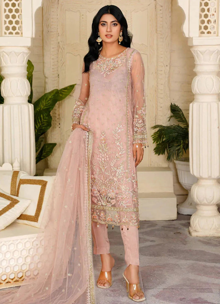 Arzoo By Layout Embroidered Net Suit Unstitched 4 Piece LO24A Iris - Festive Collection
